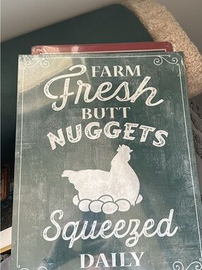 Farm Fresh Butt Nuggets Squeezed Daily Wall Sign - Green & White